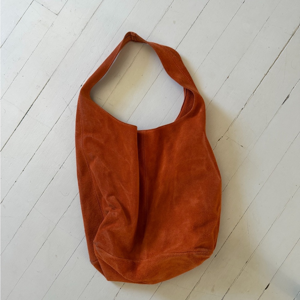 Rust Suede Shoulder Tote